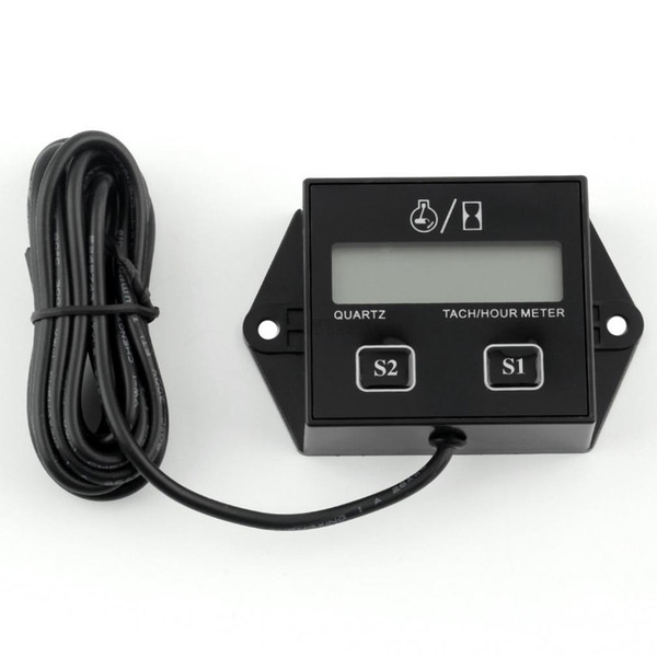 High Quality Digital Engine Tach Hour Meter Tachometer Gauge Inductive For Motorcycle Motor Stroke Engine Spark Hot