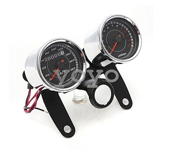 Top Brand Universal LED Motorcycle Tachometer+Odometer Speedometer Gauge