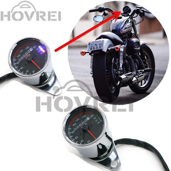 1 PCS Silver Motorcycle Speedometer Odometer Gauge ATV Bike Scooter Backlit Dual Speed Meter with LED Indicator DC 12V 0~160km/h