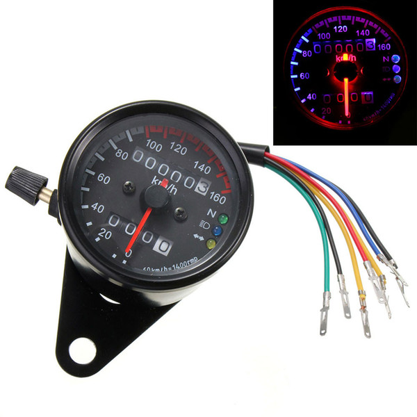 new arrival!DC 12V Dual LED Backlight Night Readable Speedometer Gauge Panel Motorcycle Universal Odometer Instrument MOT_50J