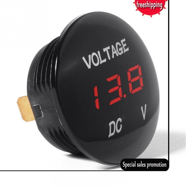 Universal Voltmeter Waterproof Voltage Meter Digital Volt Meter Gauge Red LED for DC 12V-24V Car Motorcycle Auto Truck