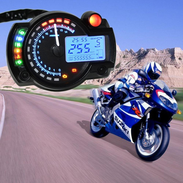 Motorcycle Modern KOSO RX2N Similar LCD Digital Motorcycle Odometer Speedometer Adjustable MAX 299KM/H 1000rpm (Color: Black)