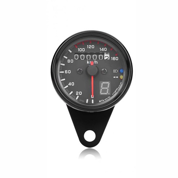 Motorcycle Dual Odometer Speedometer Gauges Gear Digital Display with LED Indicator Motorbike Speedometer Meter Universal