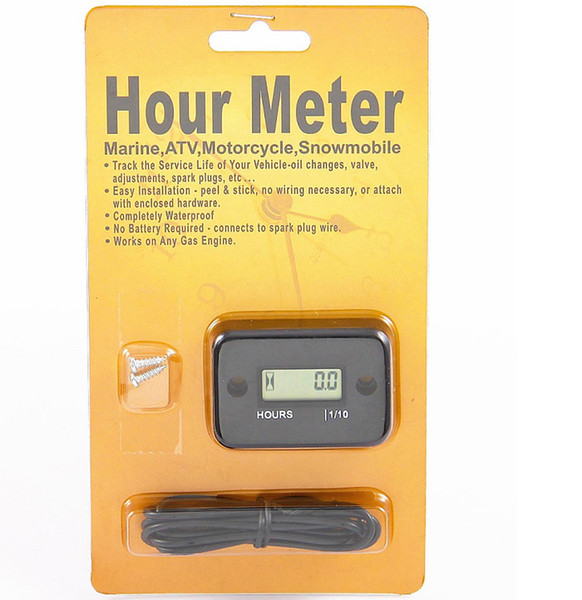 10pcs LCD Waterproof Gasoline Engine running time hour meter HourMeter for Marine Motorcycle Snowmobile ATV Glider Golf Carts