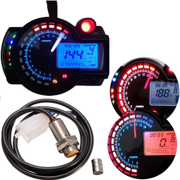 Motorcycle Universal Odometer Speedometer Tachometer Gauge LCD Digital Kit