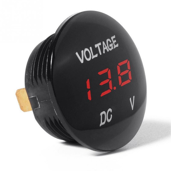 Universal Voltmeter Waterproof Voltage Meter Digital Volt Meter Gauge Red LED for DC 12V-24V Car Motorcycle Auto Truck