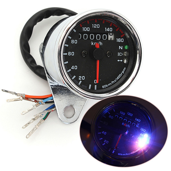 2 pcs/lot 2016 Universal Motorcycle Motorbike LED Light Display Digital Dual Odometer Test Miles Speedometer Gauge Measurement AUP_300