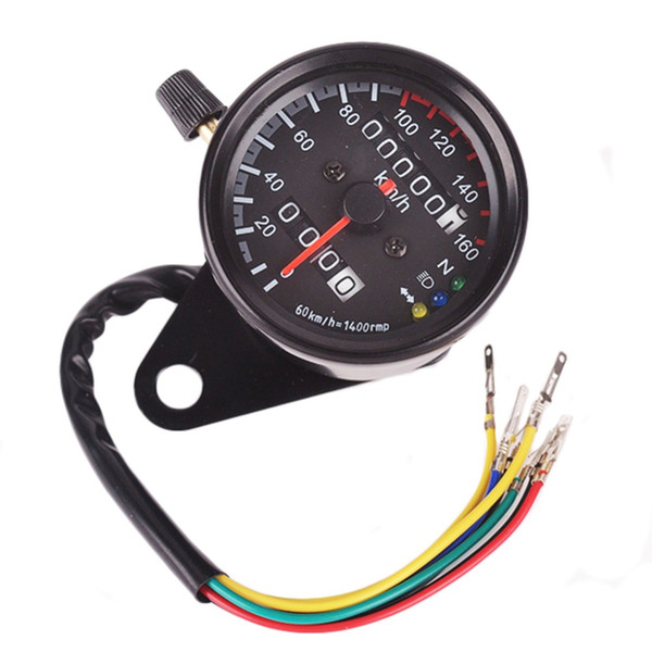 Chrome Scooter Motorcycle Analog Tachometer Gauge LED Backlight Motorcycle Instruments Scooter Speed Indicator