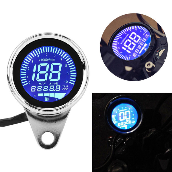 New Motorcycle Retro Multifunctional Digital LED LCD Odometer Speedometer Tachometer Fuel Gauge Cafe Racer For Scooter Offroad