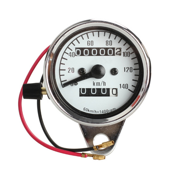 Universal Motorcycle Electronic Speedometer Moto Refit 1400RPM Analog Tachometer Gauge Dual Odometer w/ Night Light