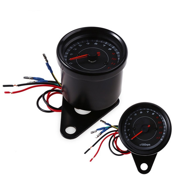 Auto Electric 13000 RPM Tachometer Meter Gauge LED Shift Lighting 12V Instruments Motorcycle Modification Part Tachometer Shift Lighting