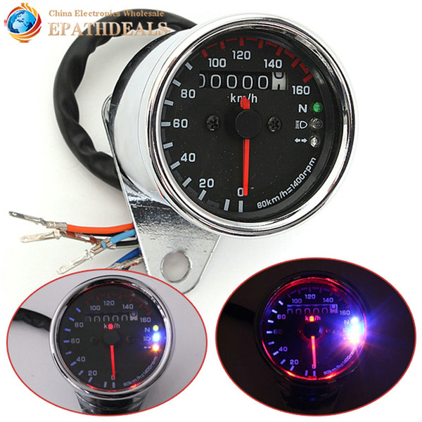 otorcycle Accessories Parts Instruments Universal Motorcycle Digital LED Dual Odometer Test Miles km / h Speedometer Gauge Tachometer Mot...