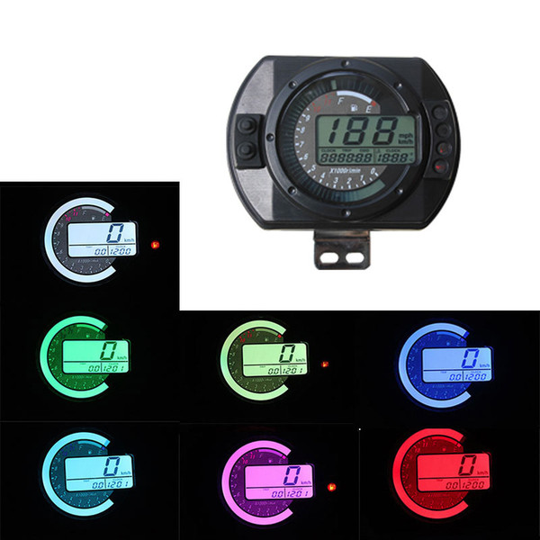 TKOSM Motorcycle 12500RPM Speedometer Digital Colorful LCD Display Speedometer Odometer Oil Level RPM Speed Meter Instruments