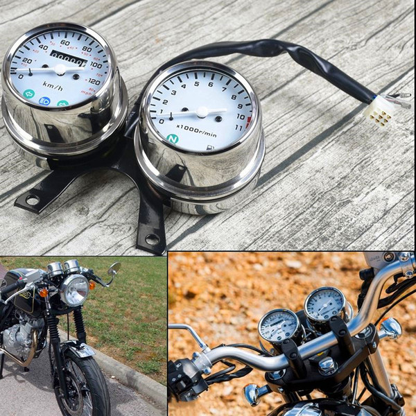 Universal Motorcycle Mechanical odometer high quality speedometer and engine speed instrument