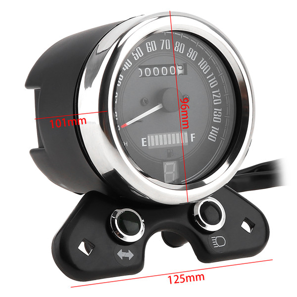 Multifunctional Retro Motorcycle Speedometer with USB Interface and LED Signal Lights for Motorcycle CG125 GN125 MOT_10B