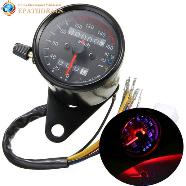 otorcycle Accessories Parts Instruments DC 12V Universal Motorcycle Speedometer Odometer Dual LED Backlight Night Readable Speed Meter Ga...