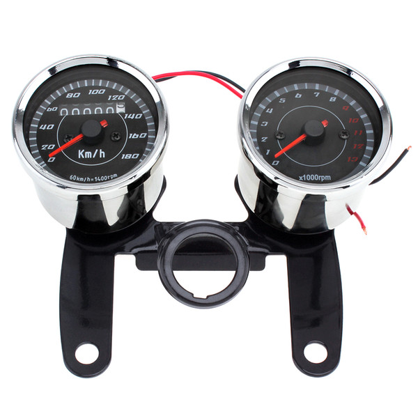 12V Motorcycle Speedometer Odometer Gauge 0 - 180km / h 13000 RPM Colorful LED Backlight Tachometer Set MOT_106