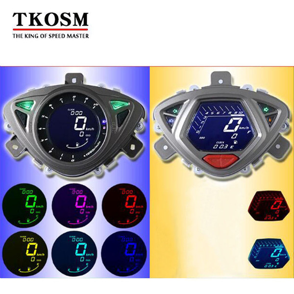 TKOSM Hot Sell LCD Speedometer Odometer Scooter Motorcycle For Yamaha 100RSZ7 universal speedometer motorcycle 7 Color Backlight