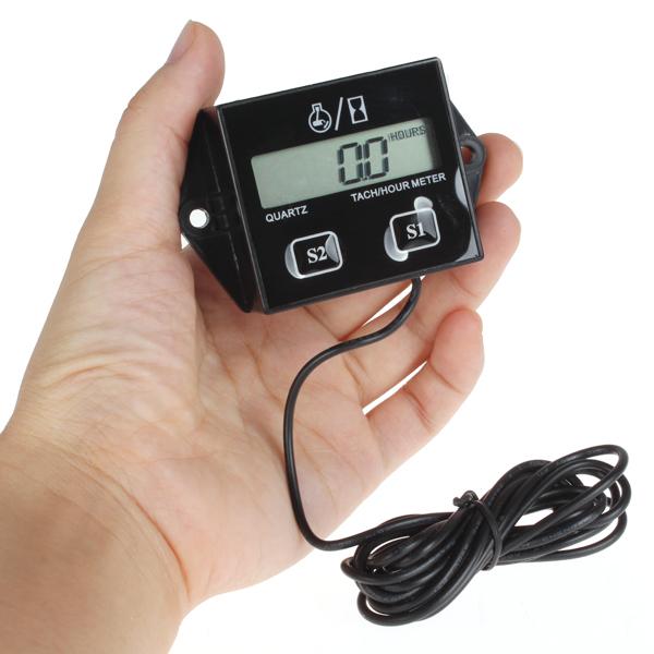 Brand New Engine Digital Hour Meter with LCD Display Tachometer Gauge For Motorcycle Motorbike Boat OUT_136