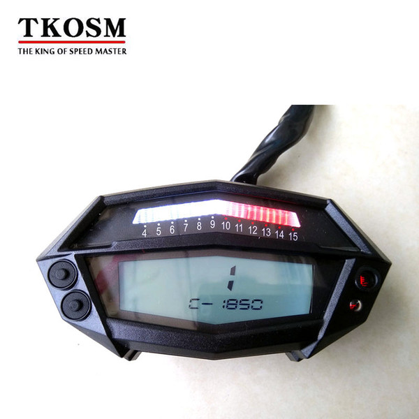 TKOSM Motorcycle Tachometer Hour Meter Digital Speedometer Gear Tndicator Motorcycle Parts White Backlight 1-6 Gears For Kawasaki Z1000