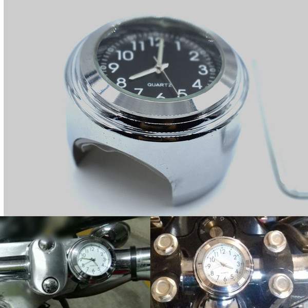 For Chrome Waterproof Dial Handlebar Clock Glow Watch CNC Useful For 7/8 