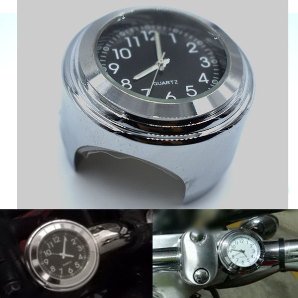 For Universal Motorcycle Handlebar Mount Clock CNC Aluminum Waterproof Motorcycle Modified Clock Watch BlackAccessoriesFor 7/8 