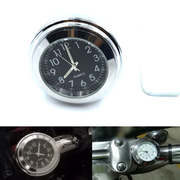 For 7/8 '' 1 '' Universal Motorcycle Handlebar View Climb Temp Thermometer Clock Motorcycle Watches Dial Clock Waterproof Chrome EngineFor 7