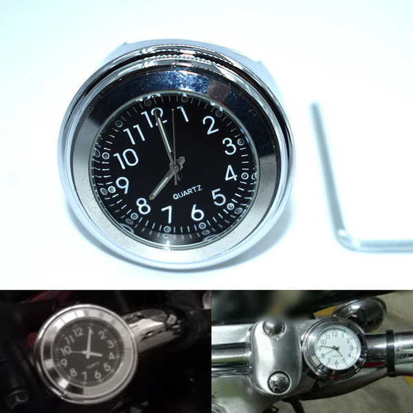 For 1pc Waterproof Handlebars Mount Quartz Clock for Motorcycle 7/8 