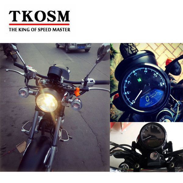 TKOSM Universal Motorcycle Digital Speedometer LCD Backlight Odometer Tachometer Gauge Motorbike 12000RPM Function for Honda