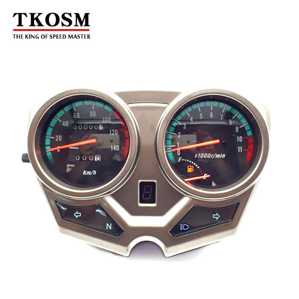 TKOSM New Motorcycle Speedometer Odometer Meter Backlight Adjustable Wheel Size Adjustable LCD Digital Bike Tachomete JL150-6A