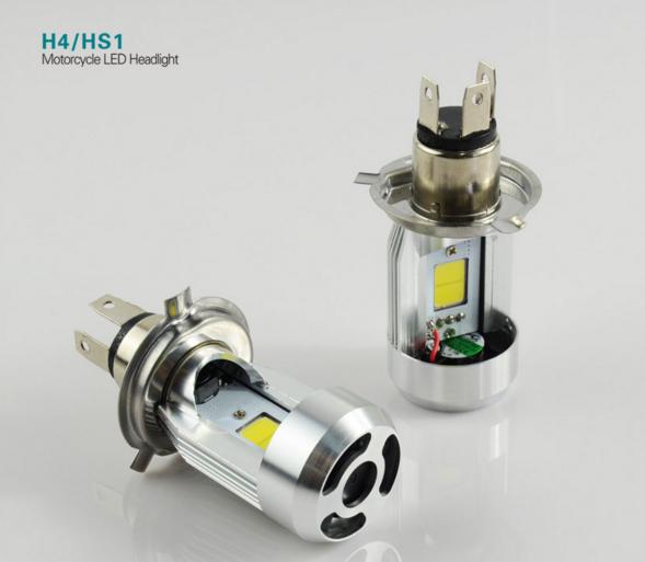 H4/HS1 Motorcycle LED Headlight Bulbs 20W 2000LM High/Low Beam 12V COB HeadLamp Super Brightness