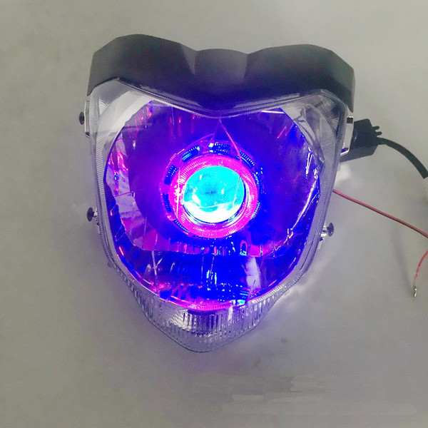 Universal LED Motorcycle HID headlamp with angel eyes Demon eye headlight Modified head light for YAMAHA FZ16