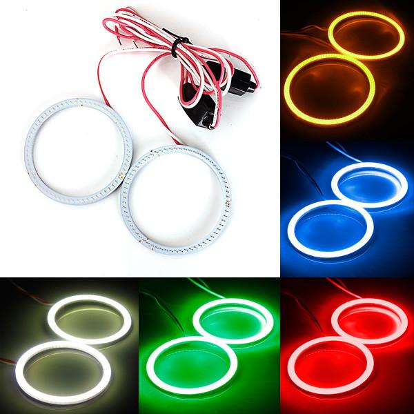 New 2x 60MM 66LED COB Bulb Angel Eyes CCFL Headlight Halo Ring Lamp Light 12/24V order<$18no track