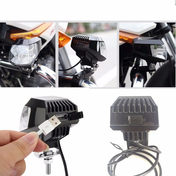 1PCS 20W USB Charge Mobile Spot LED Light Driving 2200LM Moto Head light white 60000K 24V JALN7