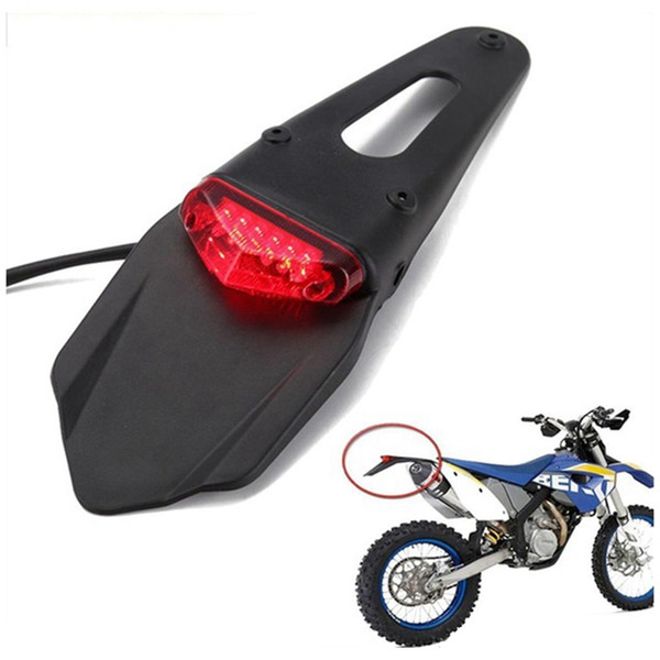 Motorcycle LED Tail Light&Rear Fender Universal Rear Fender Back Splash Guard Motocross Dirt Bike Lamp HHA84