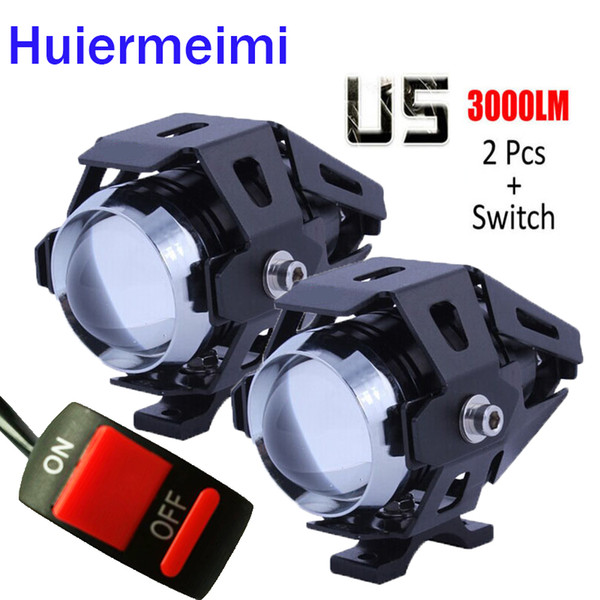 drl lamp Huiermeimi 2PCS 125W Motorcycle LED Headlight 12V 3000LMW U5 Motorbike Driving Spotlights Headlamp Moto Spot Head Light Lamp DRL