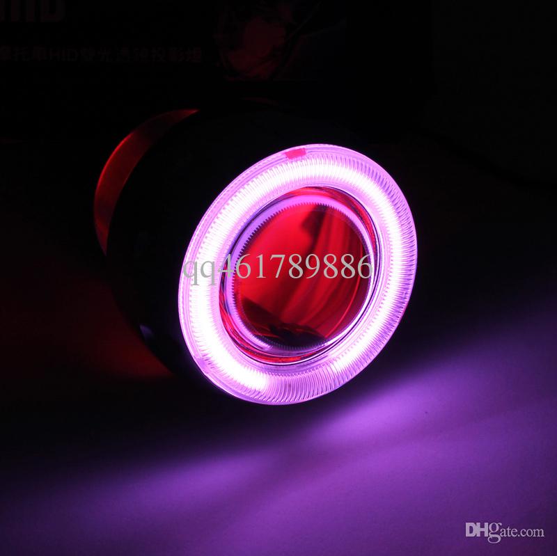 Brand ABC Purple AngelEye Super HID BI-XENON Motorcycle Projector LENS KIT New with Red Devil Eye