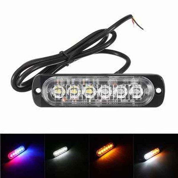 12V-24V 6LED Super Bright Strobe Emergency Warning Police Flashing Lightbar - Fits Most Cars Truck Motorcycle (Yellow)