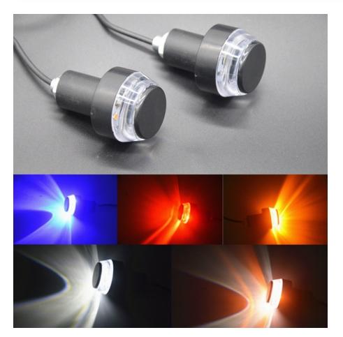 LED Handlebar Motorcycle Turn Signal Light Amber Red Blue Indicator Flasher 22mm Bar End Blinker Universal