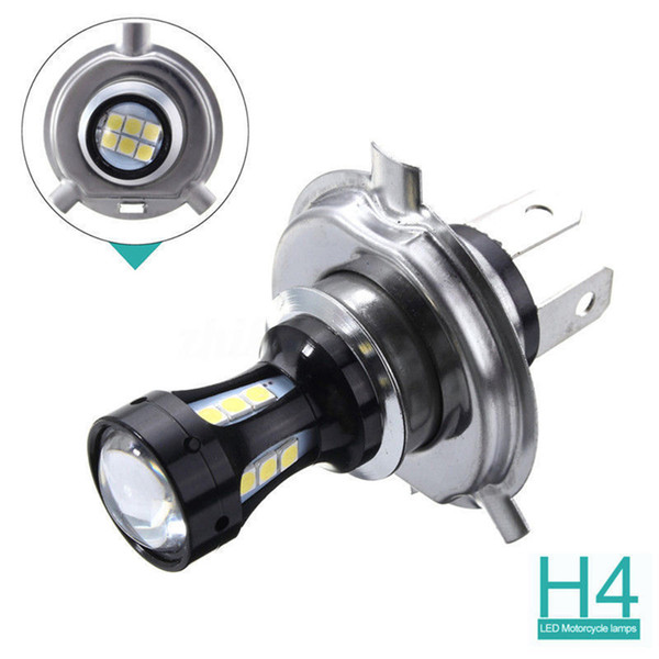 New H4 White Motorcycle 3030 LED Hi-Lo Beam Headlight Head Light Lamp Bulb 6500K 12V DC