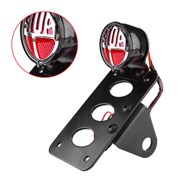 Freeshipping Car-Styling Universal Side Mount Motorcycle Tail Light License Plate Lamp with Bracket Side Mount Motorcycle Tail Light