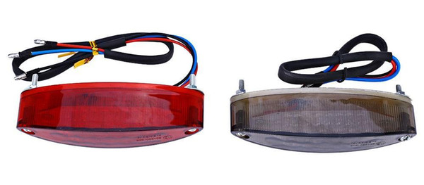 Motorcycle Honeycomb Rear Brake Stop Tail Light License Number Plate Lamp Refit Accessory with Cool Appearance 12V Universal