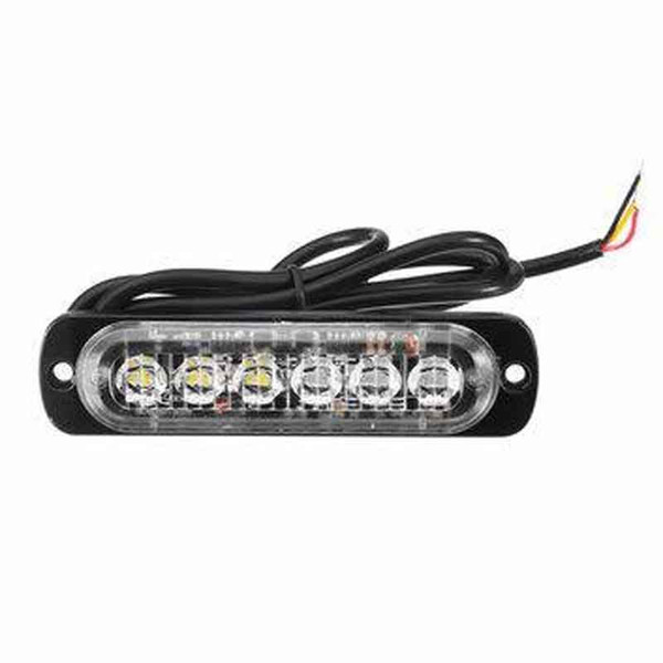 12V-24V 6LED Super Bright Strobe Emergency Warning Police Flashing Lightbar - Motorcycle Motorcycle Lights - (Blue+Red)