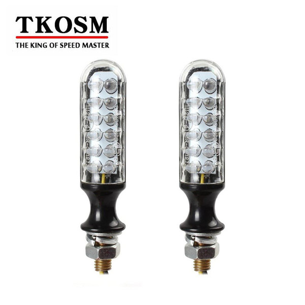 TKOSM One Pair Motorcycle Turn Signal Light Flexible 12 LED Turn Signals Indicators Universal Blinkers Flashers for Honda