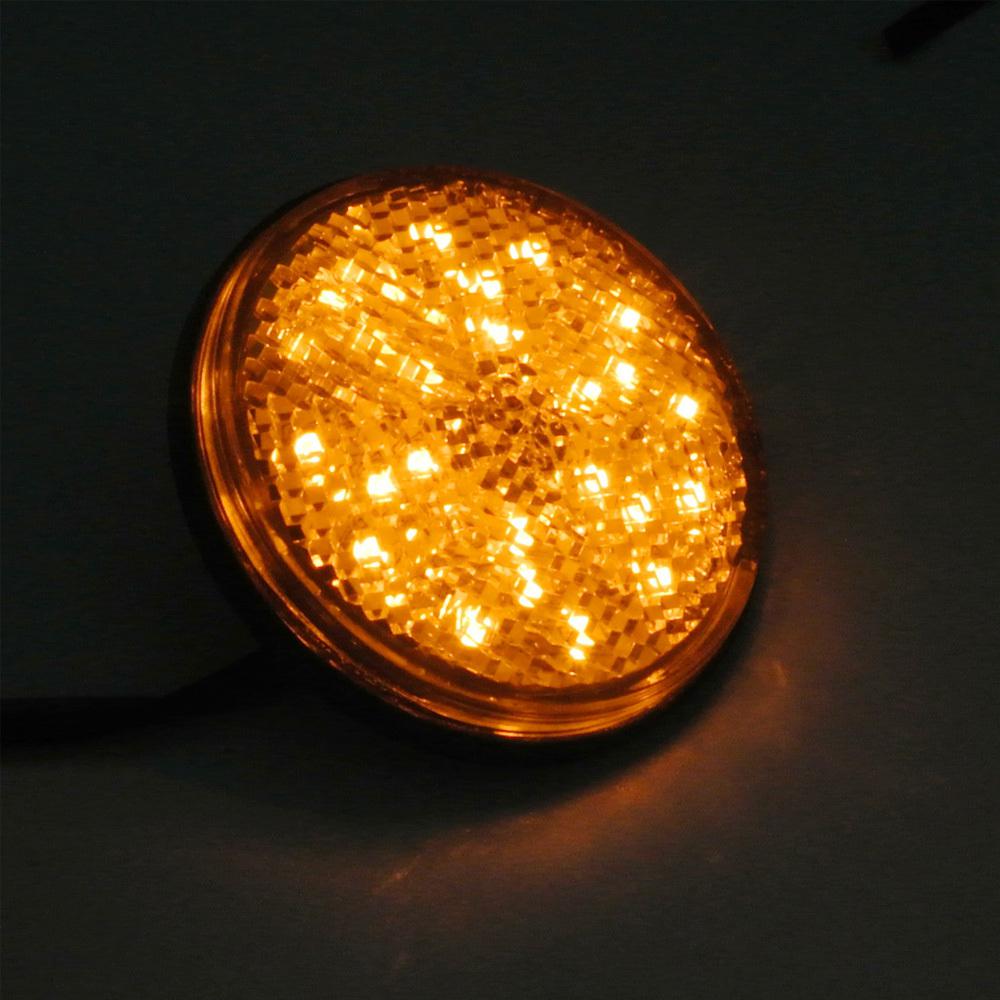 25% OFF ! 2pieces * yellow lens amber light LED Reflectors Round Turn Signal Light Universal Motorcycle Car Auto