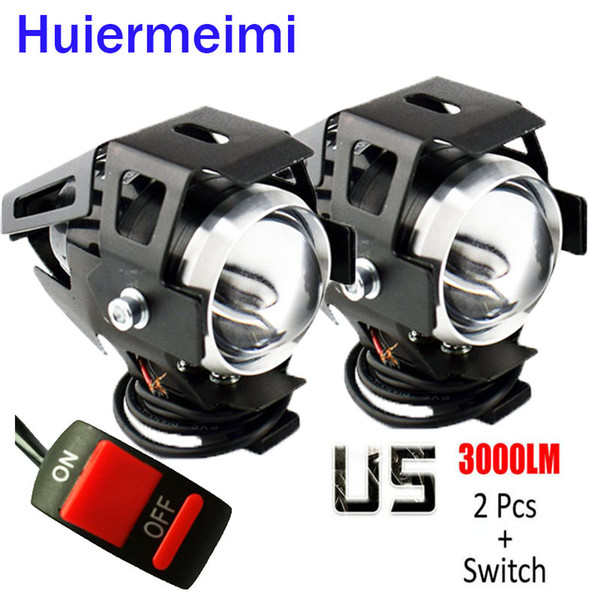 ight led 12v Huiermeimi 1Pair Motorcycle LED headlights U5 12V 125W motorbike Decorative lamp moto Headlamp spotlights 3000lm spot head l...