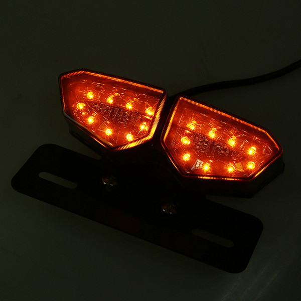 Motorcycle Taillight 12V LED Turn Signal Rear Brake Lights Motocross License Plate Light Flasher