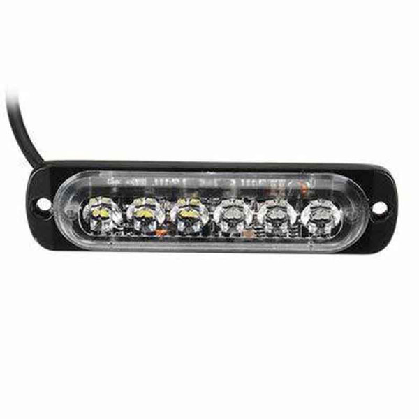 12V-24V 6LED Super Bright Strobe Emergency Warning Police Flashing Lightbar (Yellow+White)