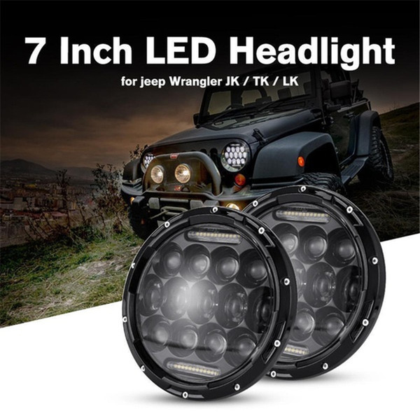 7 Inch 75W LED Headlight H4 H13 DRL Hi/Lo Beam For JEEP CJ JK TJ Wrangler Harley Black/Chrome headlights