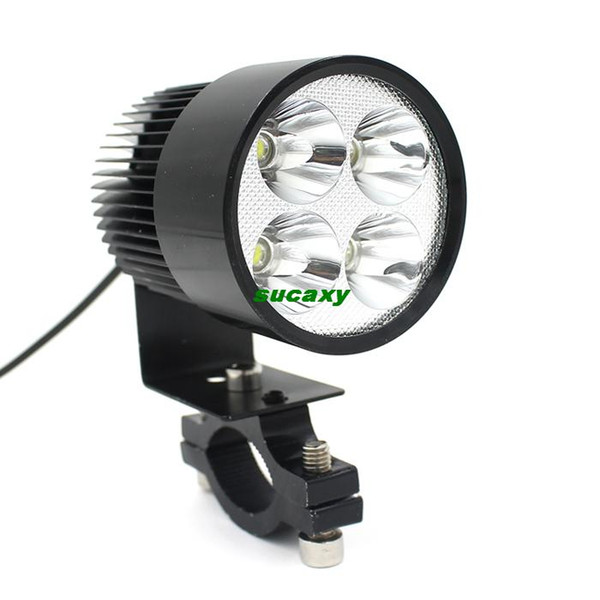 New Super Bright DC 12V-80V Universal Motorcycle Lighting E-bike 20W 4 LEDs LED Modified Headlight Lamp bulbs Black DHL Free shipping